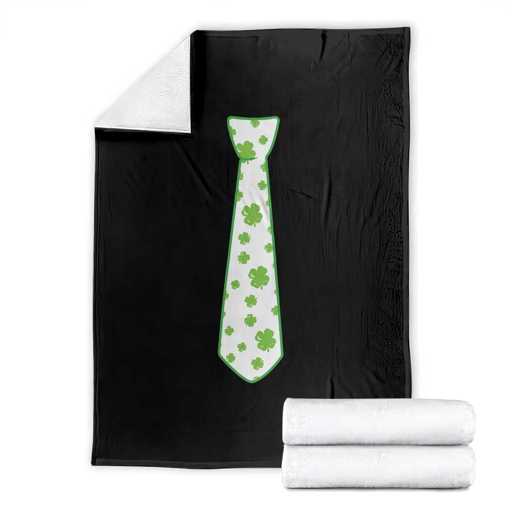 Shamrocks Tie Throw Blanket Kids St Patricks Day Costume Party Humor TS10 Black Print Your Wear