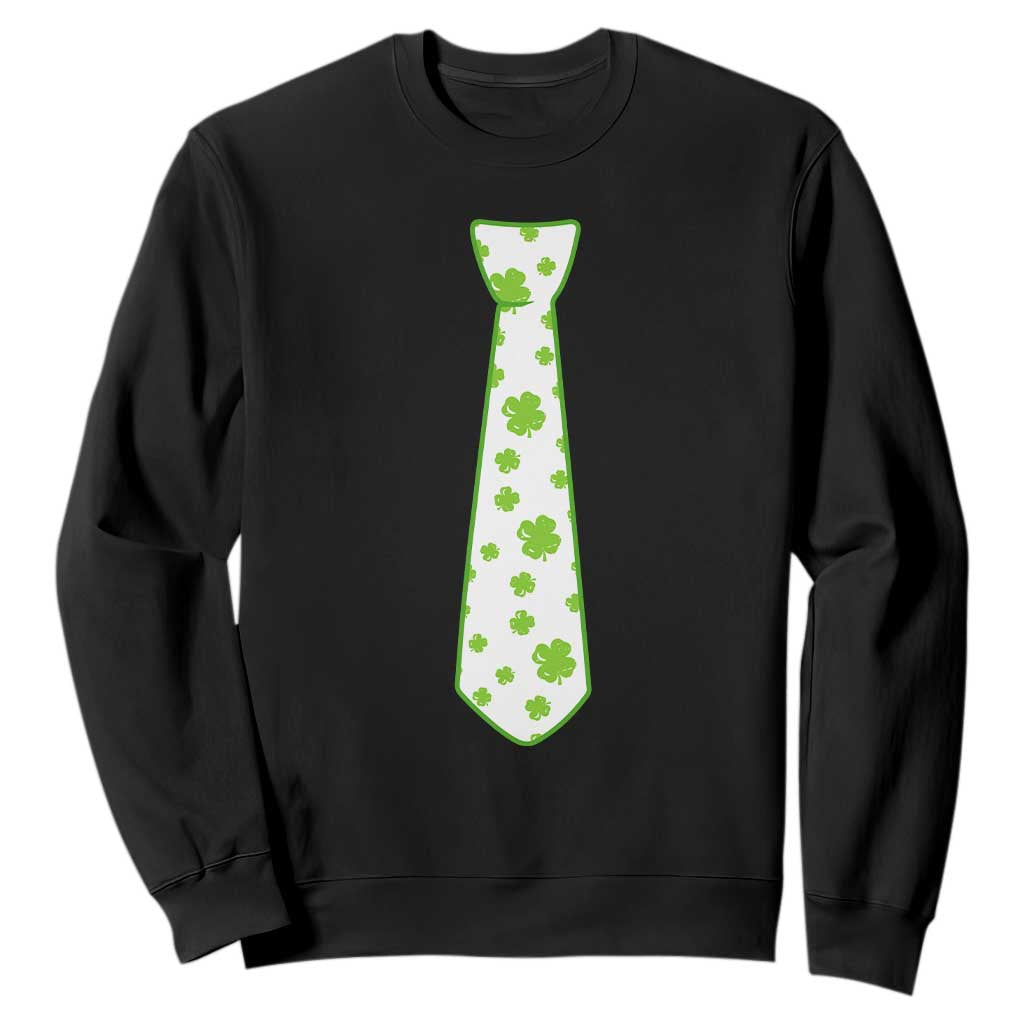 Shamrocks Tie Sweatshirt Kids St Patricks Day Costume Party Humor TS10 Black Print Your Wear