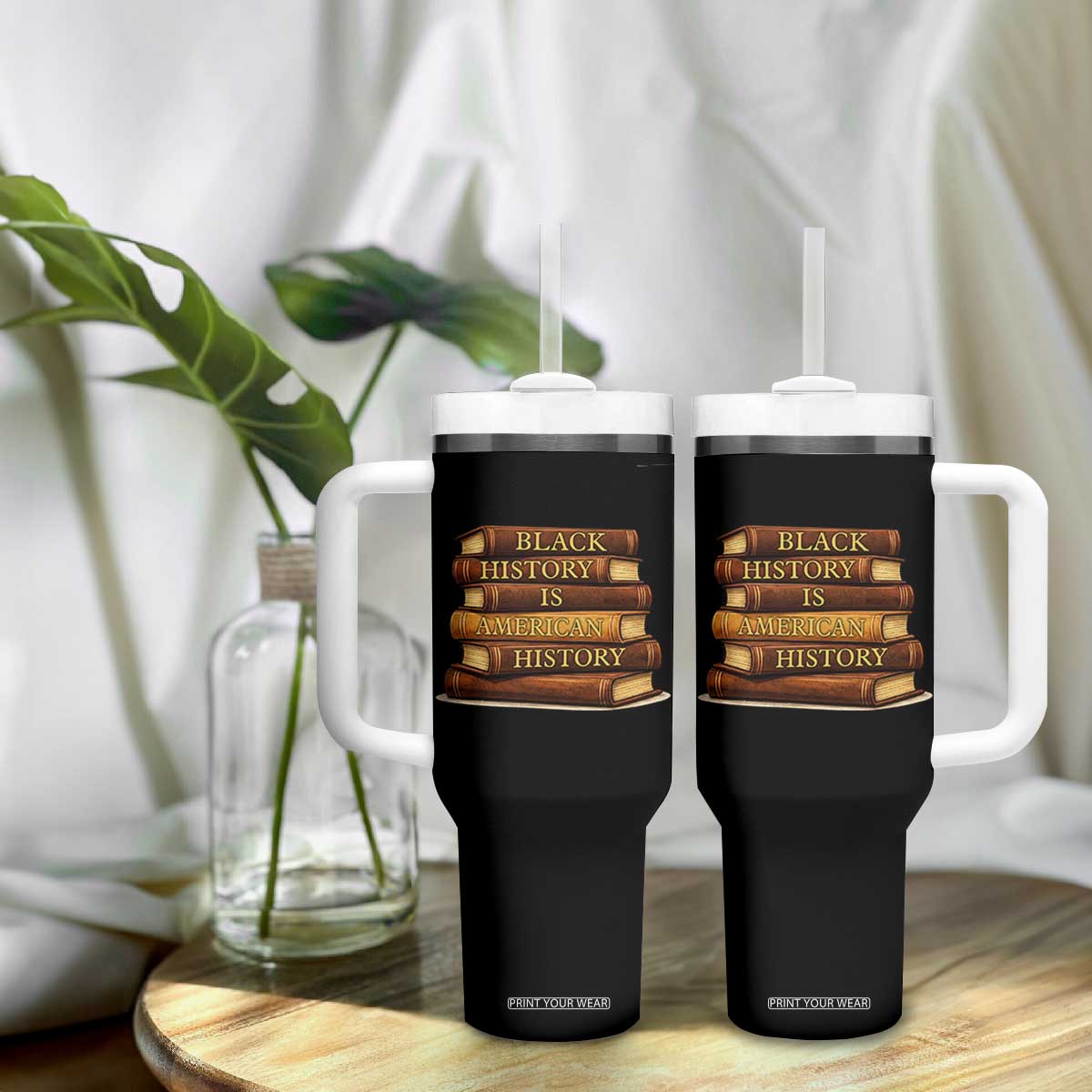 Black History Month Tumbler With Handle Book Lover Teacher Black History Is American History TS10 Print Your Wear