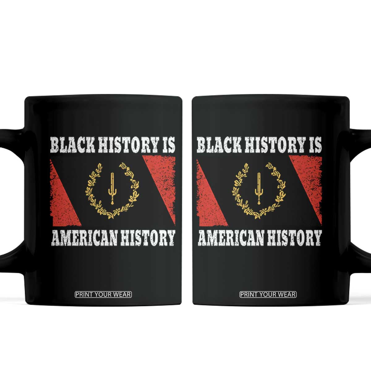 Black History Is American History Coffee Mug Afro African Black American Heritage Flag TS10 Black Print Your Wear