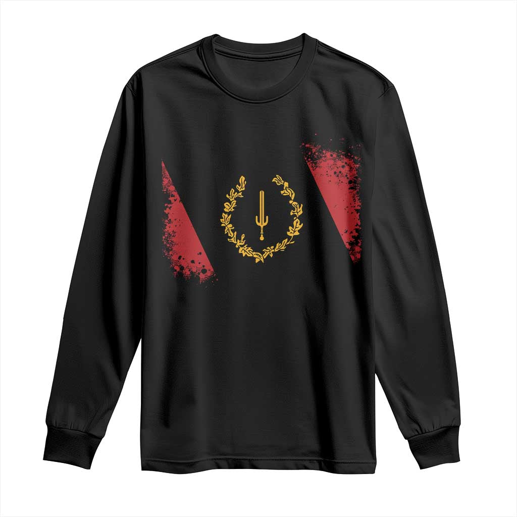 Black American Heritage Flag Long Sleeve Shirt Vintage Watercolor Afro African Black History Month TS10 Black Print Your Wear