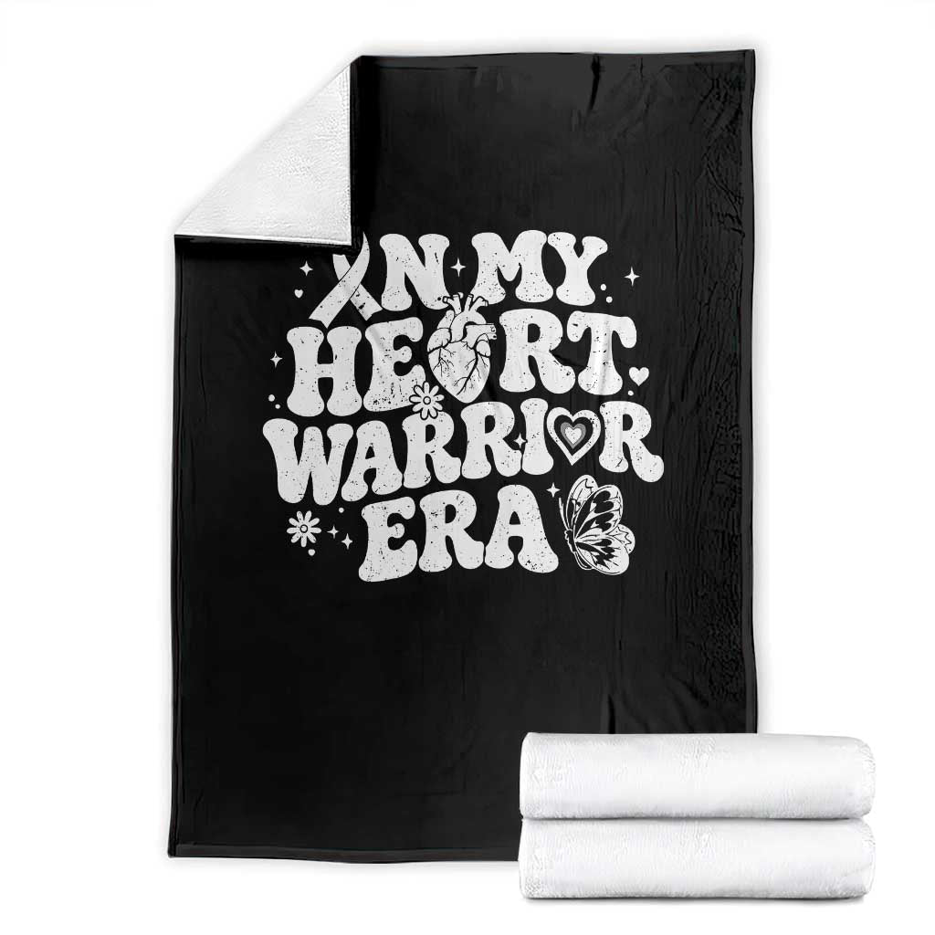 CHD Heart Disease Awareness Throw Blanket In My Heart Warrior Era TS10 Black Print Your Wear