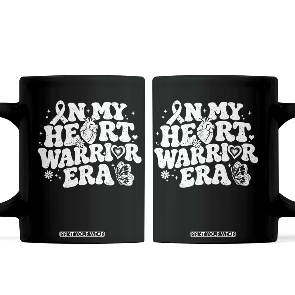 CHD Heart Disease Awareness Coffee Mug In My Heart Warrior Era TS10 Black Print Your Wear