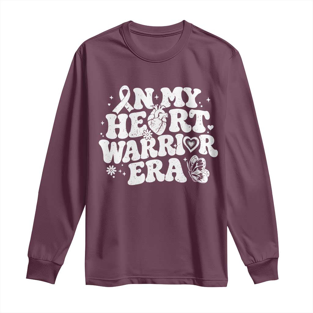 CHD Heart Disease Awareness Long Sleeve Shirt In My Heart Warrior Era TS10 Maroon Print Your Wear
