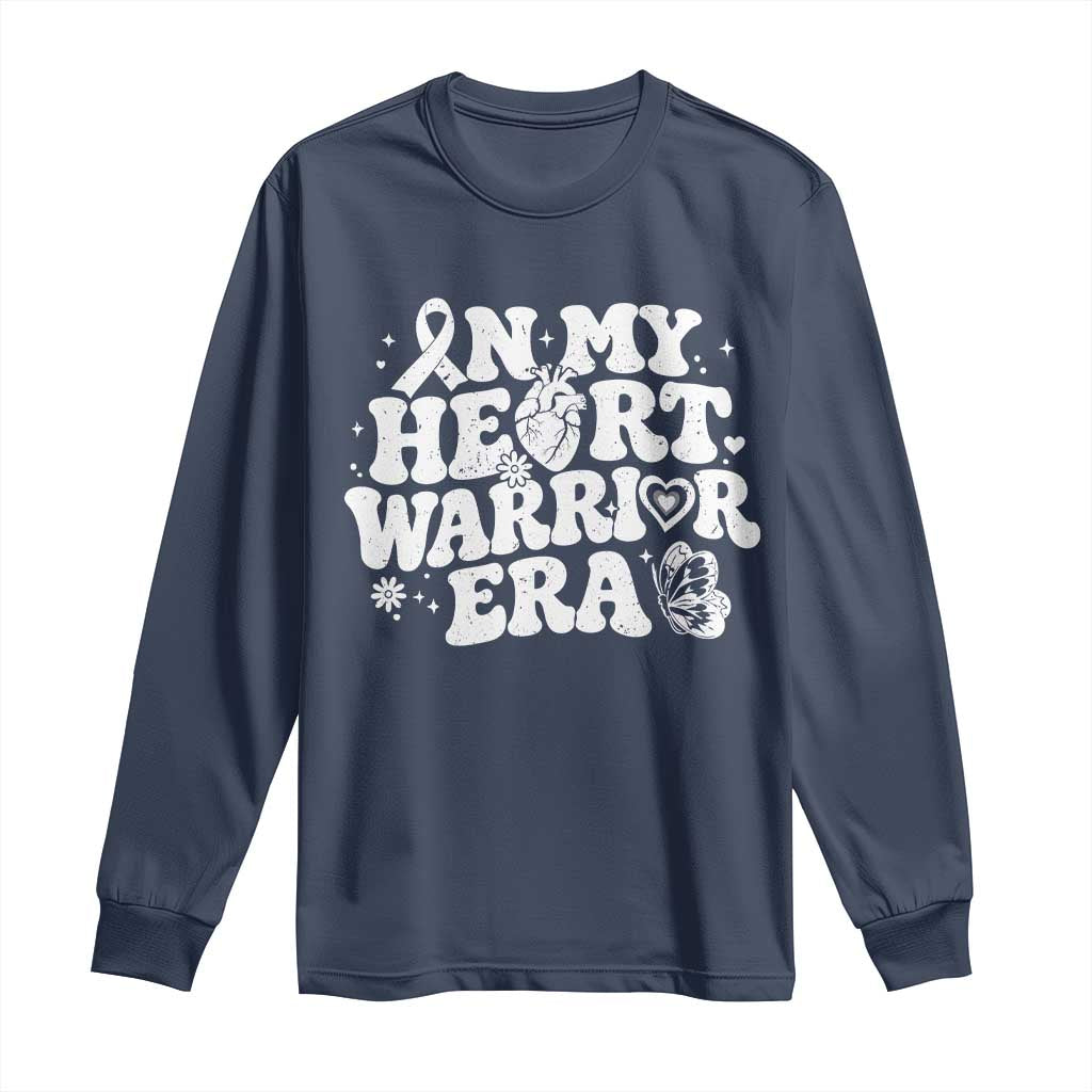 CHD Heart Disease Awareness Long Sleeve Shirt In My Heart Warrior Era TS10 Navy Print Your Wear