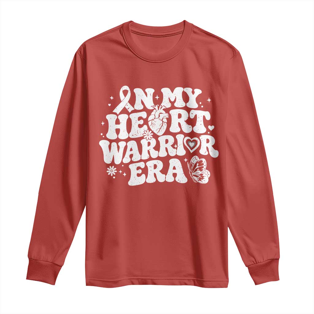 CHD Heart Disease Awareness Long Sleeve Shirt In My Heart Warrior Era TS10 Red Print Your Wear