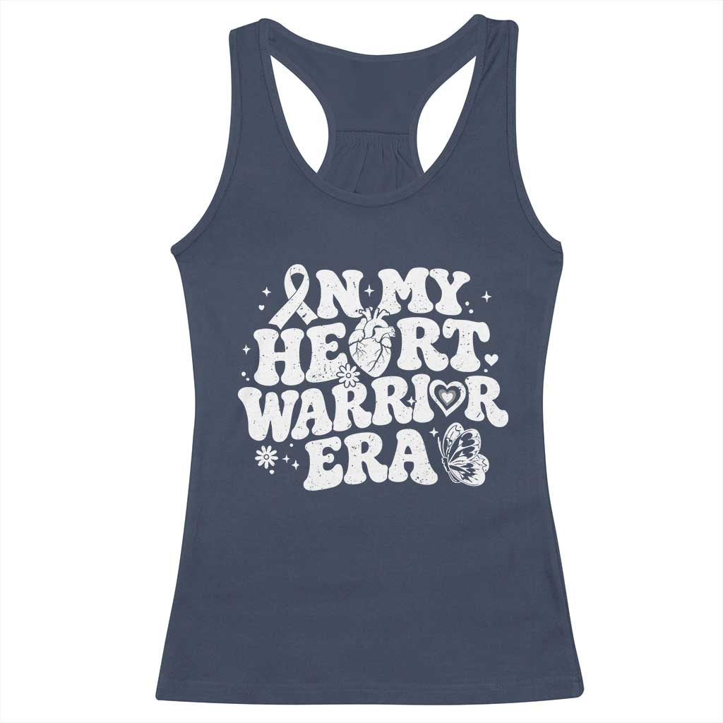 CHD Heart Disease Awareness Racerback Tank Top In My Heart Warrior Era TS10 Navy Print Your Wear