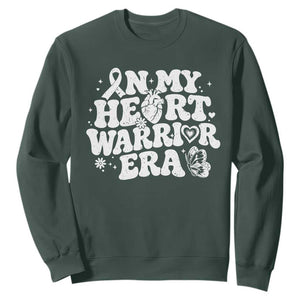 CHD Heart Disease Awareness Sweatshirt In My Heart Warrior Era TS10 Dark Forest Green Print Your Wear