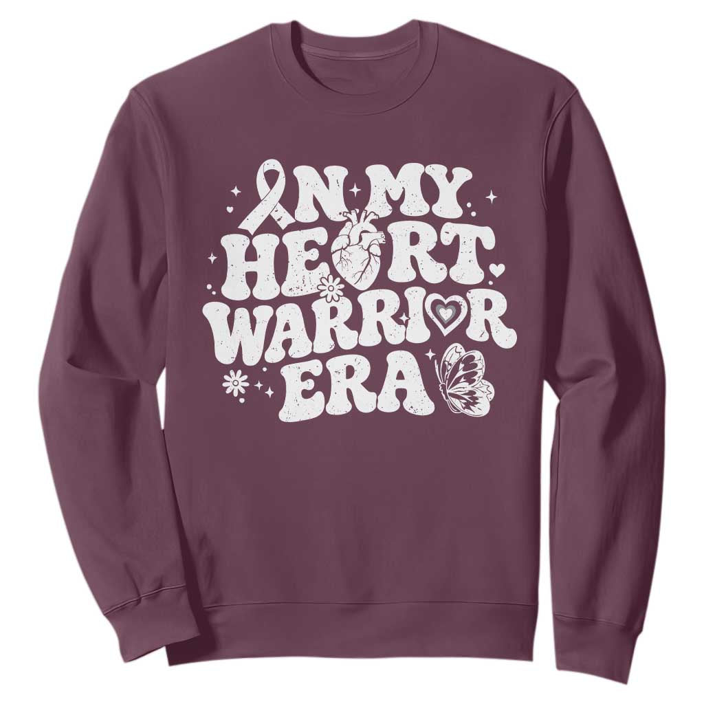 CHD Heart Disease Awareness Sweatshirt In My Heart Warrior Era TS10 Maroon Print Your Wear