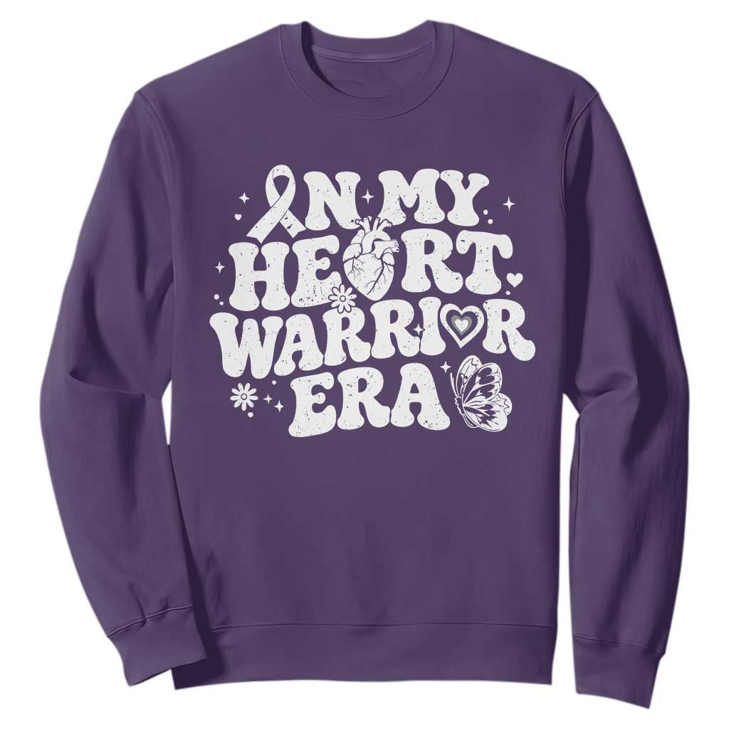 CHD Heart Disease Awareness Sweatshirt In My Heart Warrior Era TS10 Purple Print Your Wear