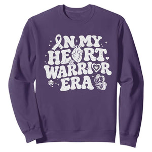 CHD Heart Disease Awareness Sweatshirt In My Heart Warrior Era TS10 Purple Print Your Wear