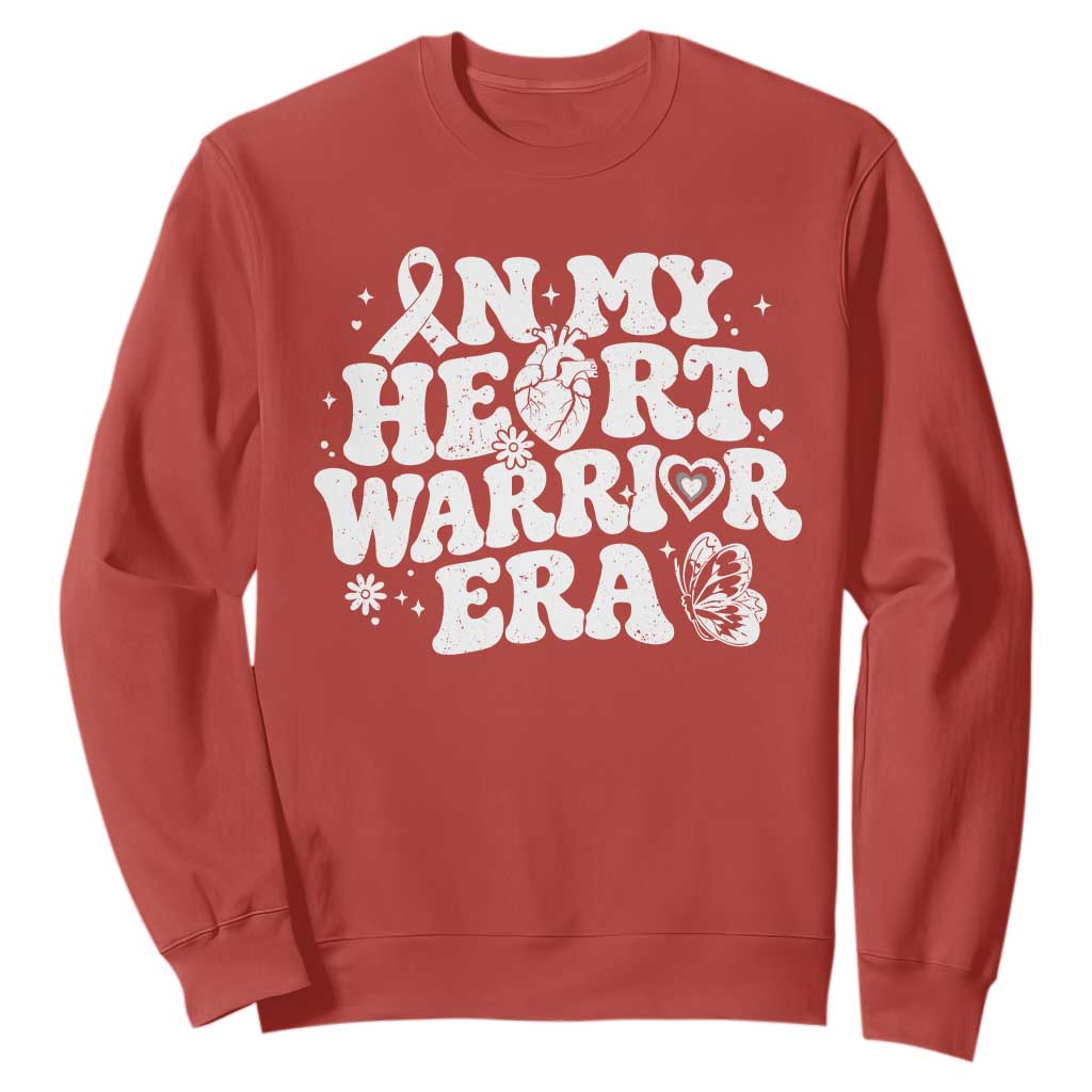 CHD Heart Disease Awareness Sweatshirt In My Heart Warrior Era TS10 Red Print Your Wear