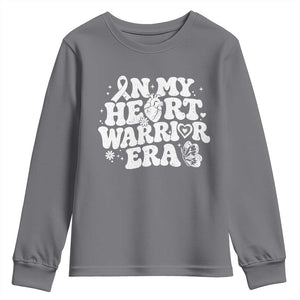 CHD Heart Disease Awareness Youth Sweatshirt In My Heart Warrior Era TS10 Charcoal Print Your Wear