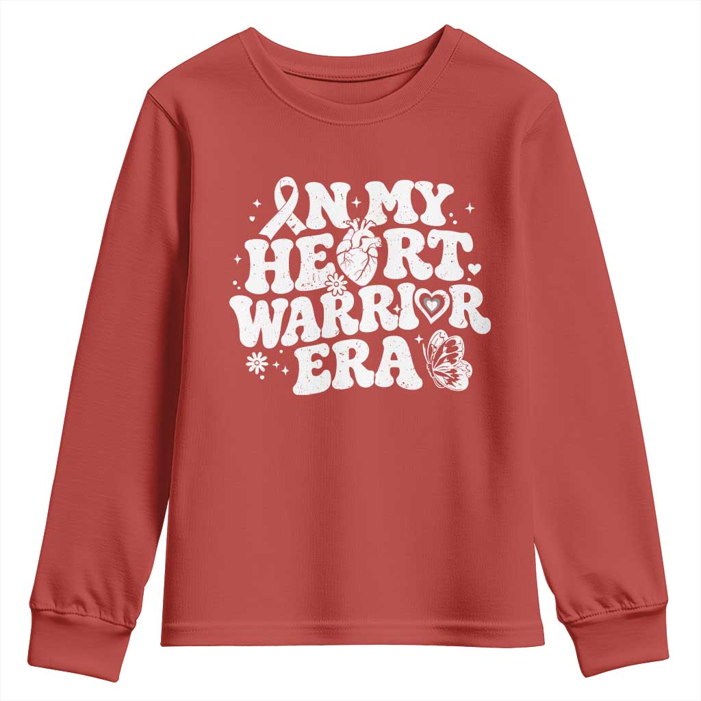 CHD Heart Disease Awareness Youth Sweatshirt In My Heart Warrior Era TS10 Red Print Your Wear