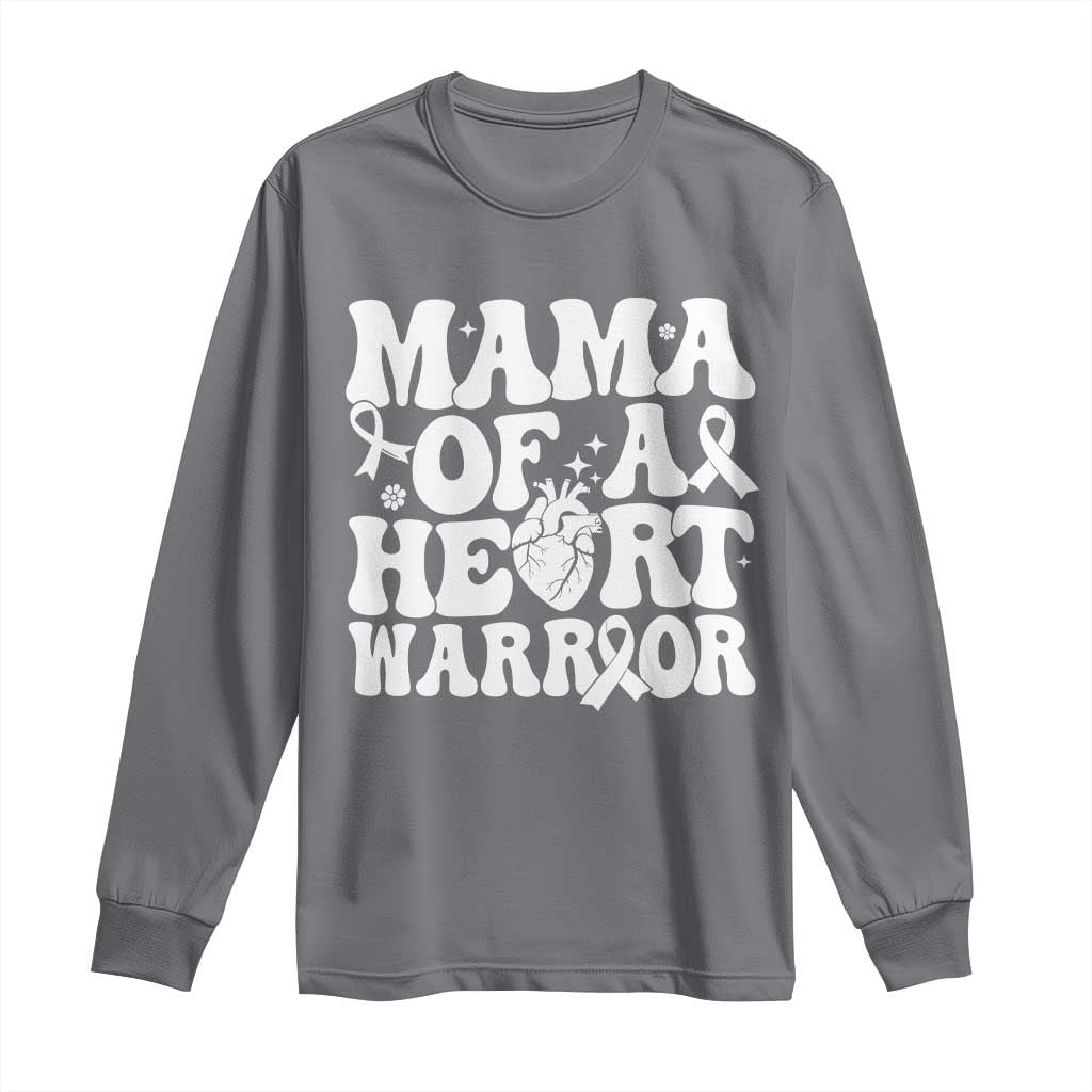 CHD Heart Disease Awareness Long Sleeve Shirt Heart Warrior Mama TS10 Charcoal Print Your Wear