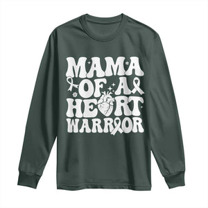 CHD Heart Disease Awareness Long Sleeve Shirt Heart Warrior Mama TS10 Dark Forest Green Print Your Wear