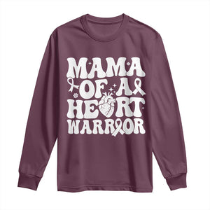 CHD Heart Disease Awareness Long Sleeve Shirt Heart Warrior Mama TS10 Maroon Print Your Wear