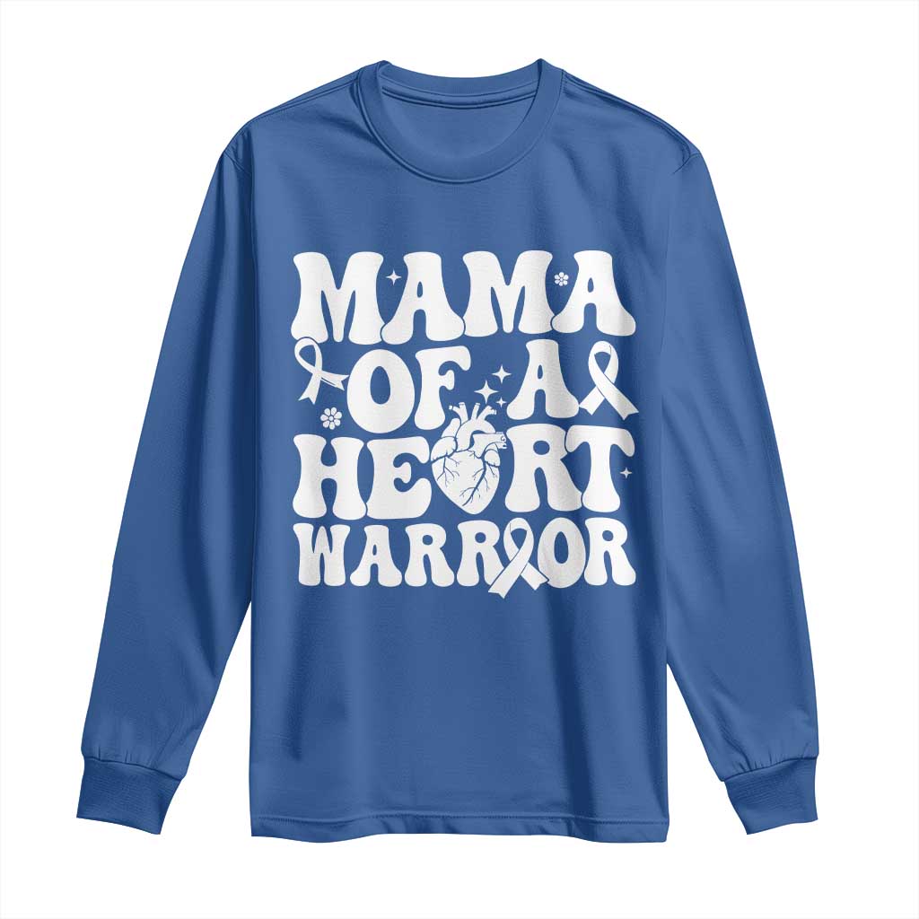 CHD Heart Disease Awareness Long Sleeve Shirt Heart Warrior Mama TS10 Royal Blue Print Your Wear