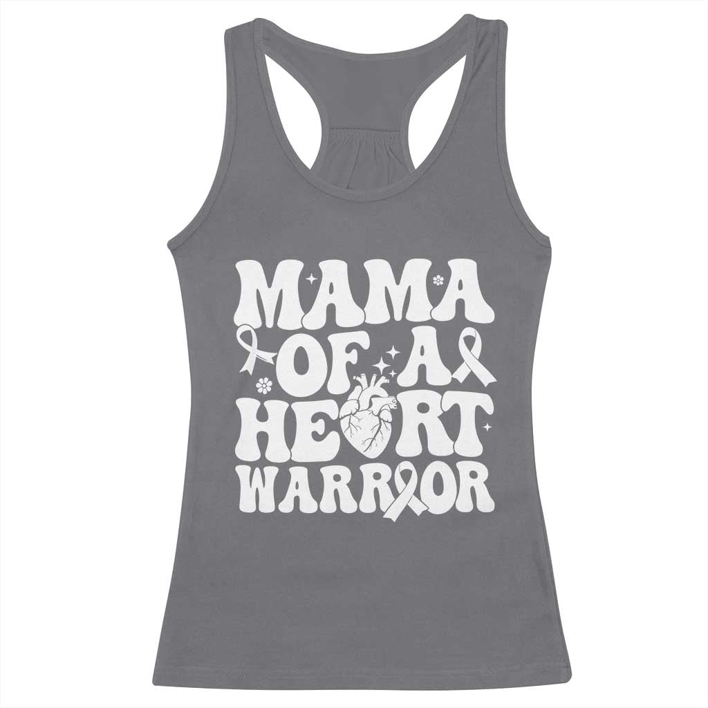 CHD Heart Disease Awareness Racerback Tank Top Heart Warrior Mama TS10 Charcoal Print Your Wear