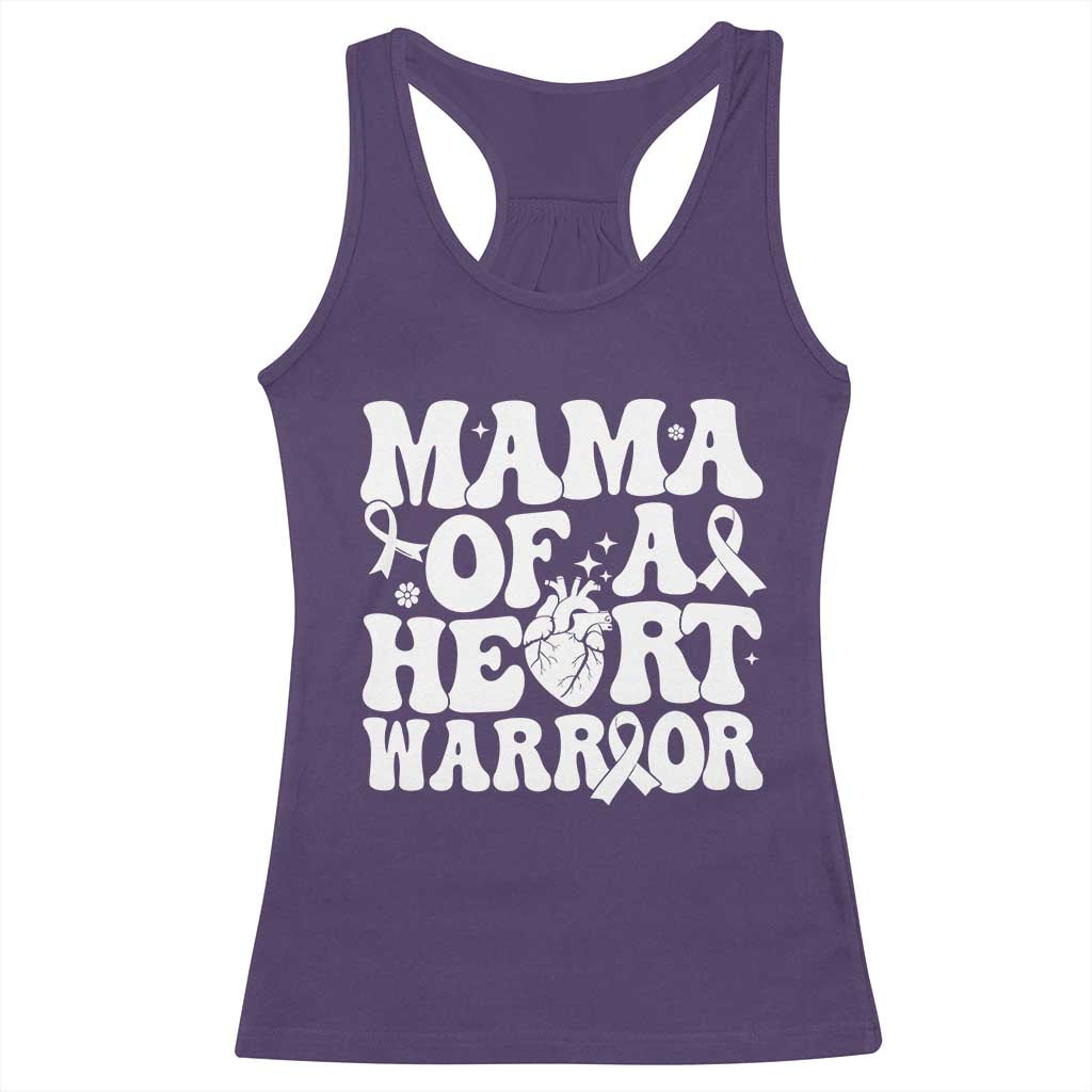 CHD Heart Disease Awareness Racerback Tank Top Heart Warrior Mama TS10 Purple Print Your Wear