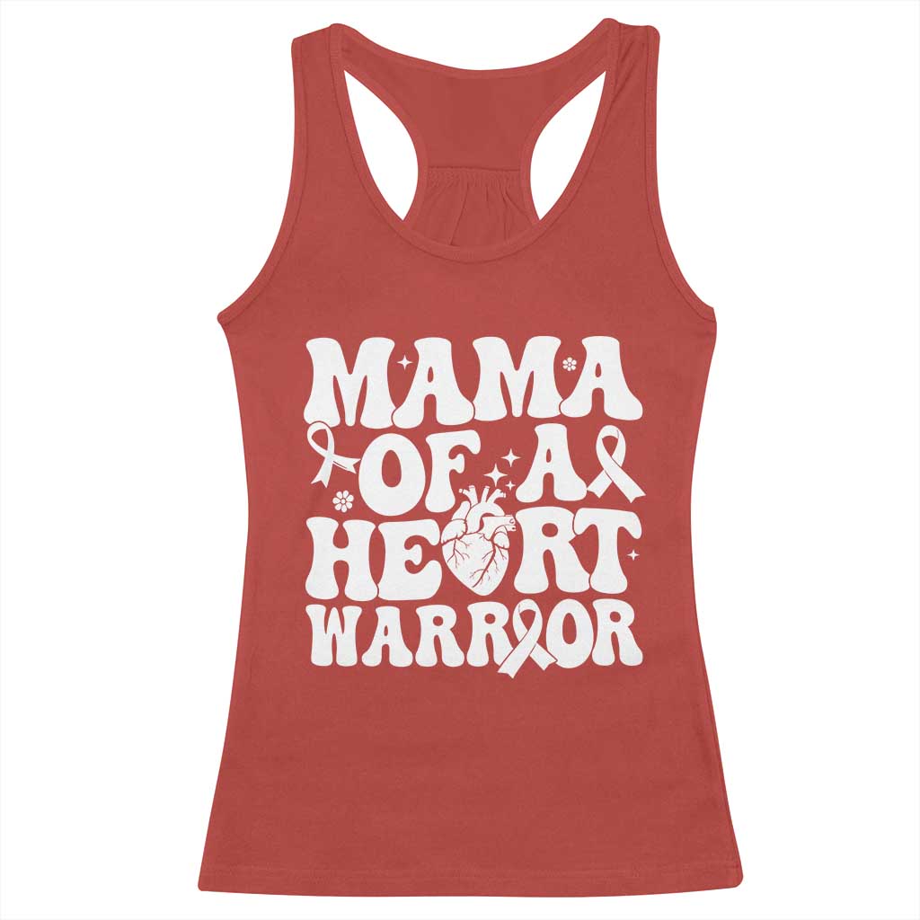 CHD Heart Disease Awareness Racerback Tank Top Heart Warrior Mama TS10 Red Print Your Wear