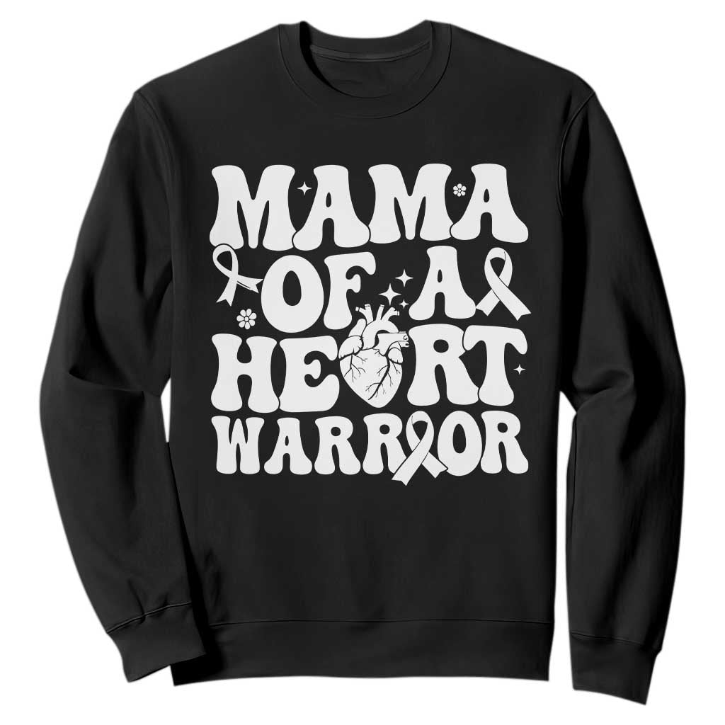 CHD Heart Disease Awareness Sweatshirt Heart Warrior Mama TS10 Black Print Your Wear