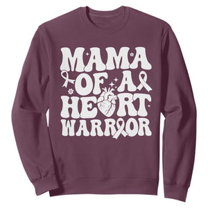 CHD Heart Disease Awareness Sweatshirt Heart Warrior Mama TS10 Maroon Print Your Wear