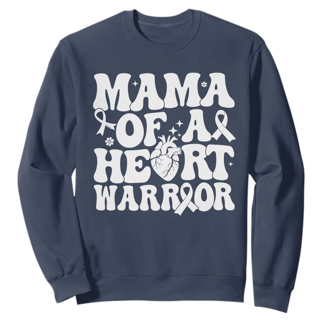 CHD Heart Disease Awareness Sweatshirt Heart Warrior Mama TS10 Navy Print Your Wear