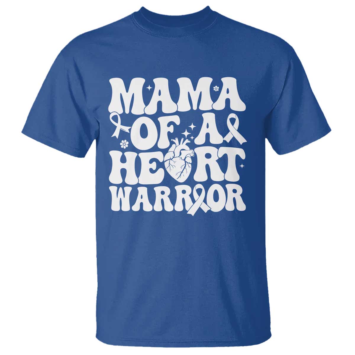 CHD Heart Disease Awareness T Shirt Heart Warrior Mama TS10 Royal Blue Print Your Wear