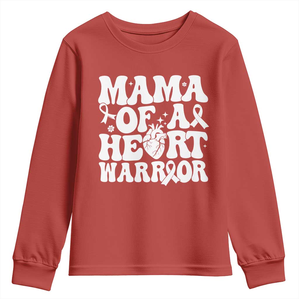 CHD Heart Disease Awareness Youth Sweatshirt Heart Warrior Mama TS10 Red Print Your Wear