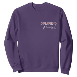 Personalized Fiancee Sweatshirt Custom Date Girlfriend Engagement Gifts Future Mr and Mrs TS10 Purple Print Your Wear