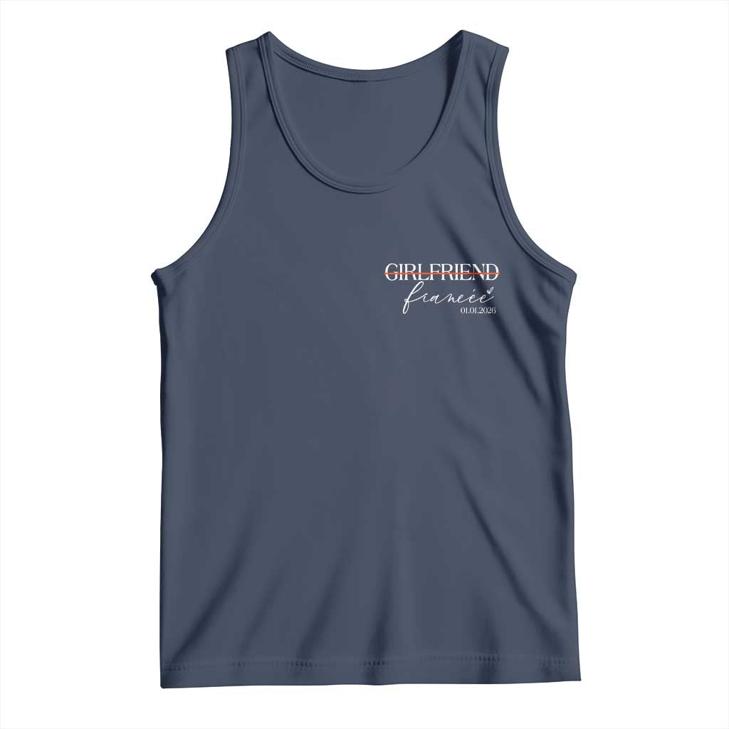 Personalized Fiancee Tank Top Custom Date Girlfriend Engagement Gifts Future Mr and Mrs TS10 Navy Print Your Wear