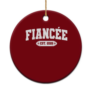 Fiancee Est 2026 Ceramic Ornament Future Mrs. and Mr. Bridal Shower Engagement Gift TS10 1pc Red Print Your Wear