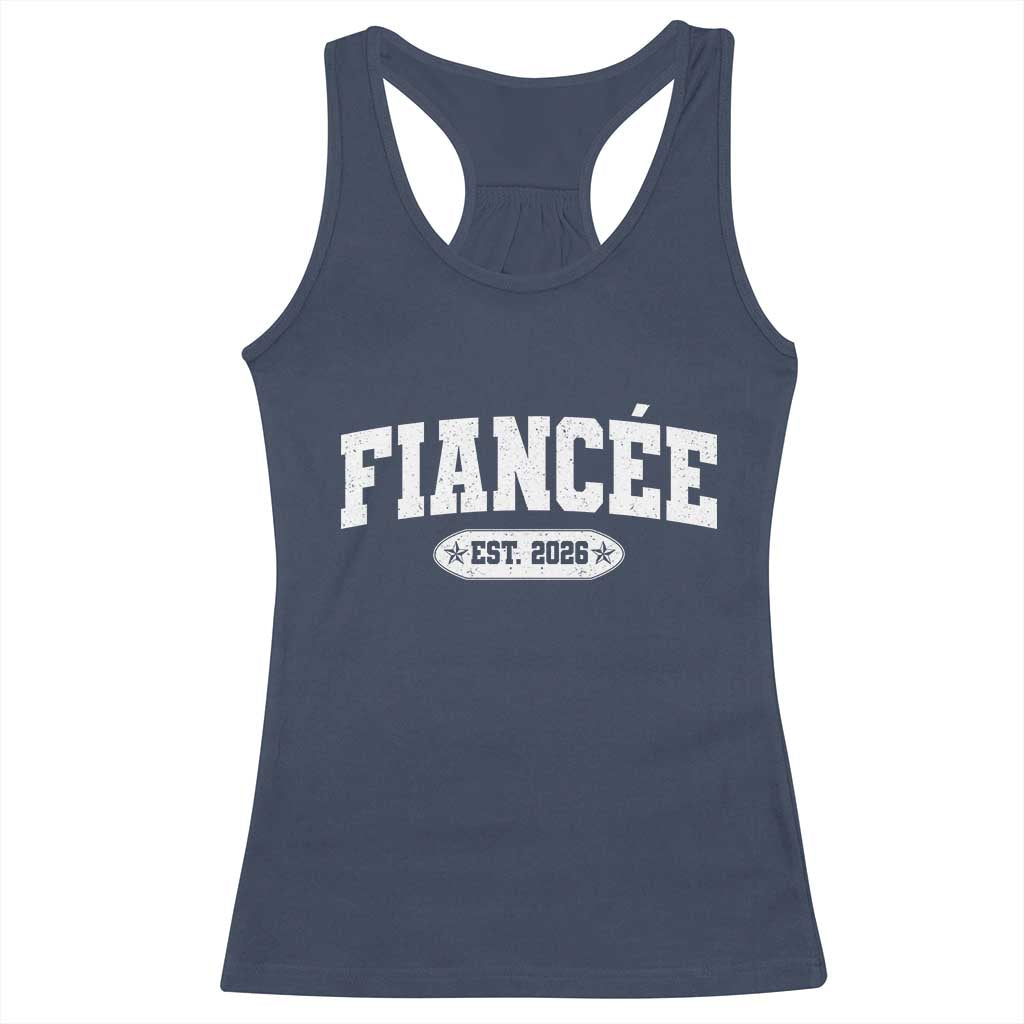 Fiancee Est 2026 Racerback Tank Top Future Mrs. and Mr. Bridal Shower Engagement Gift TS10 Navy Print Your Wear