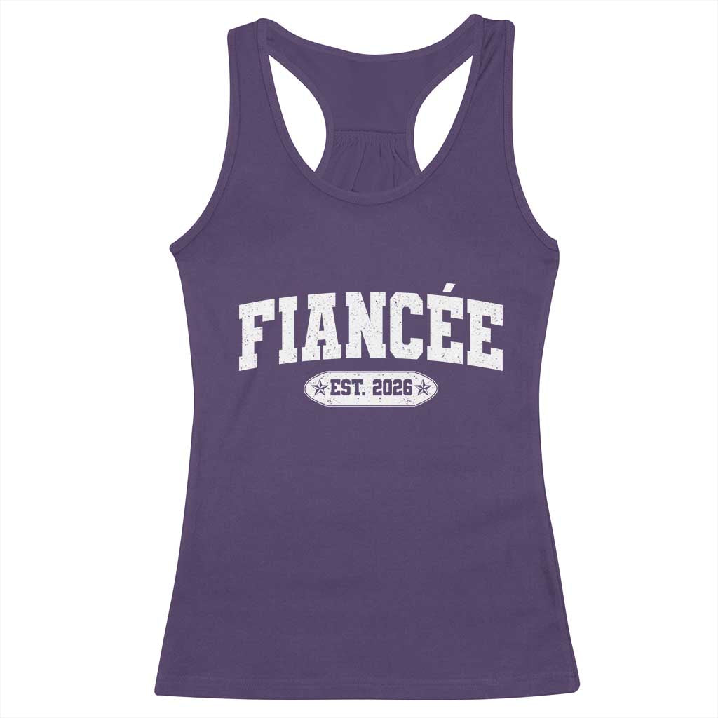 Fiancee Est 2026 Racerback Tank Top Future Mrs. and Mr. Bridal Shower Engagement Gift TS10 Purple Print Your Wear