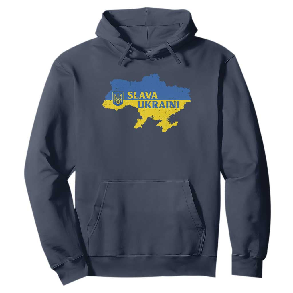 Slava Ukraini Hoodie Ukrainian Ukraine Flag Pride TS10 Navy Print Your Wear