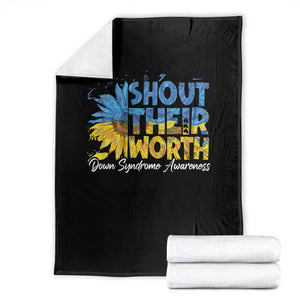 Down Syndrome Awareness Sunflower Throw Blanket Shout Their Worth TS10 Black Print Your Wear