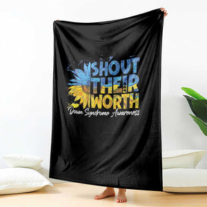 Down Syndrome Awareness Sunflower Throw Blanket Shout Their Worth TS10 Print Your Wear