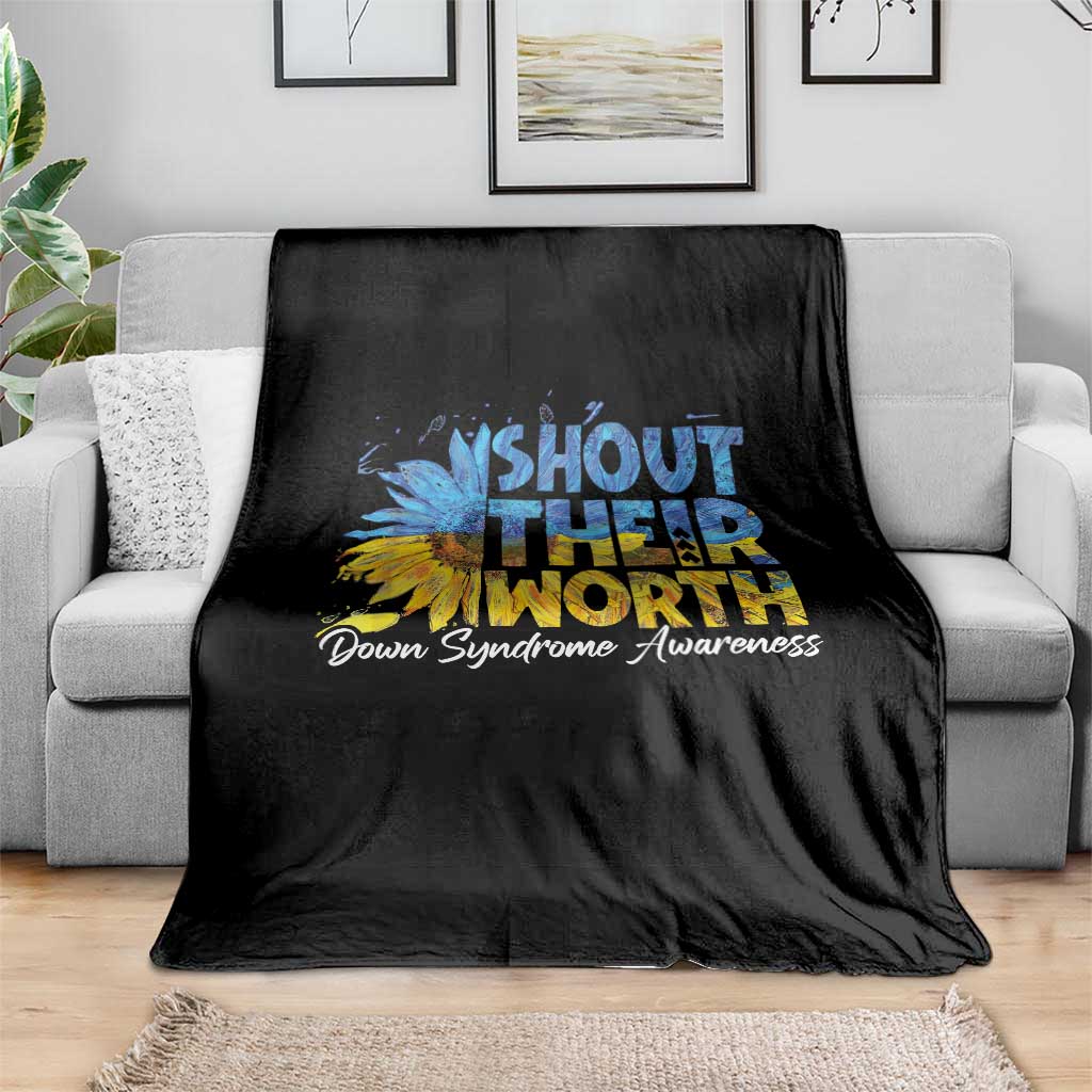 Down Syndrome Awareness Sunflower Throw Blanket Shout Their Worth TS10 Print Your Wear