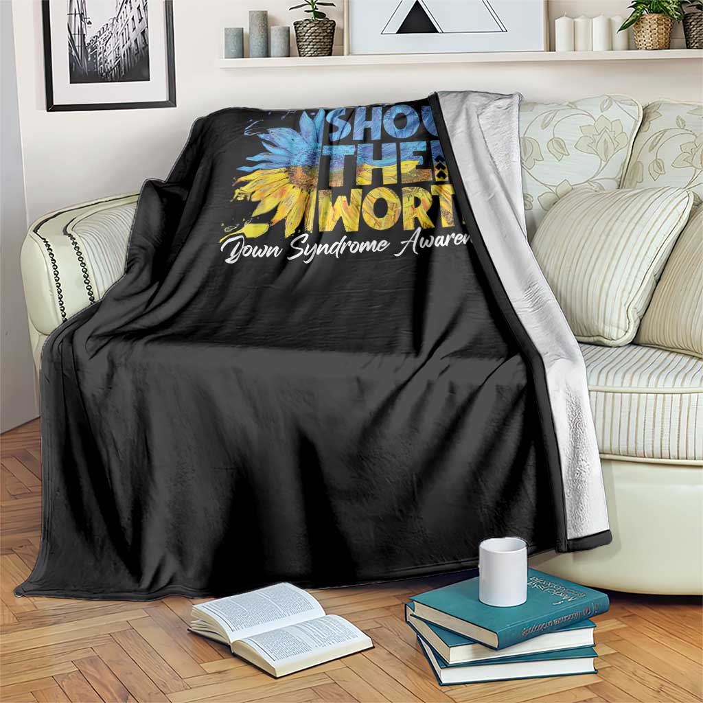 Down Syndrome Awareness Sunflower Throw Blanket Shout Their Worth TS10 Print Your Wear