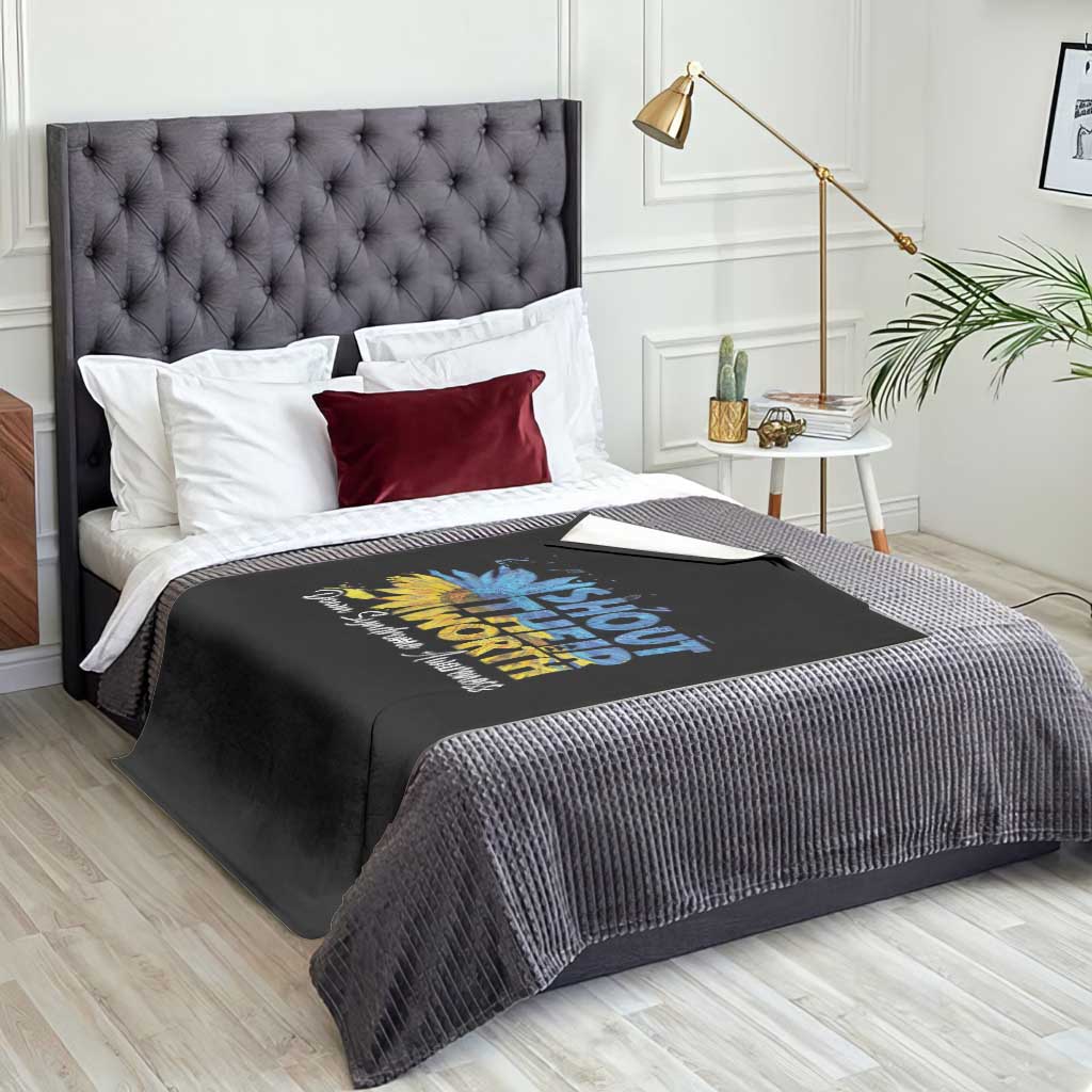 Down Syndrome Awareness Sunflower Throw Blanket Shout Their Worth TS10 Print Your Wear