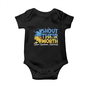 Down Syndrome Awareness Sunflower Baby Onesie Shout Their Worth TS10 Black Print Your Wear