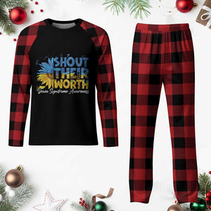 Down Syndrome Awareness Sunflower Plaid Pajama Set Shout Their Worth TS10 Buffalo Plaid Print Your Wear