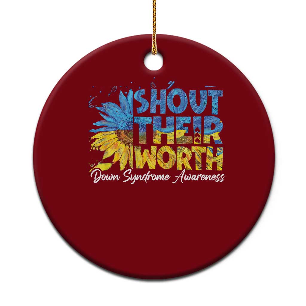 Down Syndrome Awareness Sunflower Ceramic Ornament Shout Their Worth TS10 1pc Red Print Your Wear
