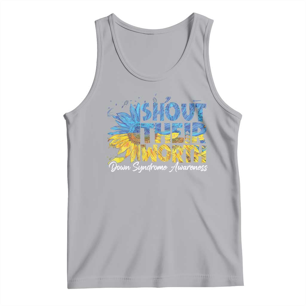 Down Syndrome Awareness Sunflower Tank Top Shout Their Worth TS10 Athletic Heather Print Your Wear