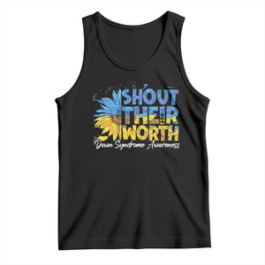 Down Syndrome Awareness Sunflower Tank Top Shout Their Worth TS10 Black Print Your Wear