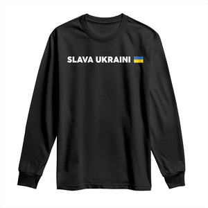 Slava Ukraini Ukraine Flag Long Sleeve Shirt Ukrainian Pride TS10 Black Print Your Wear