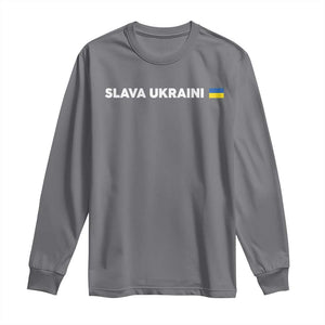 Slava Ukraini Ukraine Flag Long Sleeve Shirt Ukrainian Pride TS10 Charcoal Print Your Wear