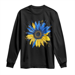 Sunflower Ukraine Flag Long Sleeve Shirt Patriot Patriotic Ukraine Ukrainian National Flag TS10 Black Print Your Wear