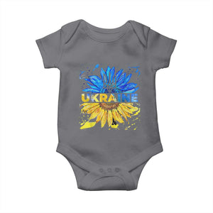 Ukraine Sunflower Ukrainian Flag Baby Onesie TS10 Charcoal Print Your Wear